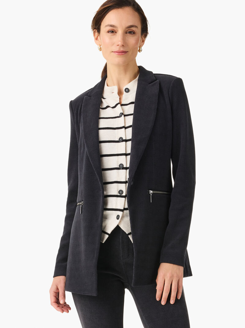 Woman Wears Corduroy Zip Jacket image number 0