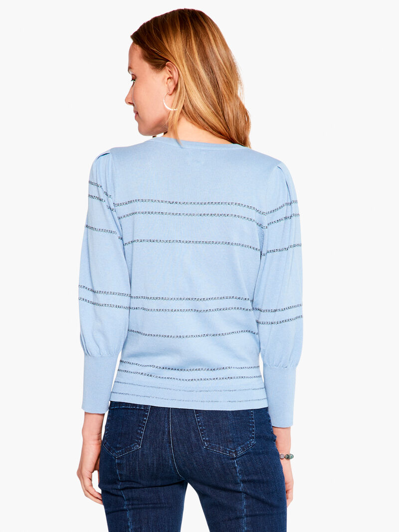 Woman Wears Vital Femme Striped Sweater image number 2