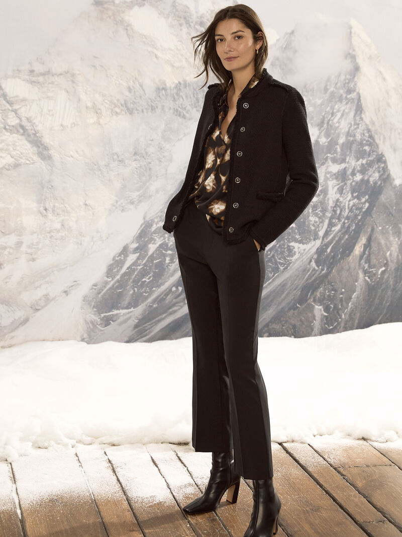 Military Fringe Mix Knit Jacket