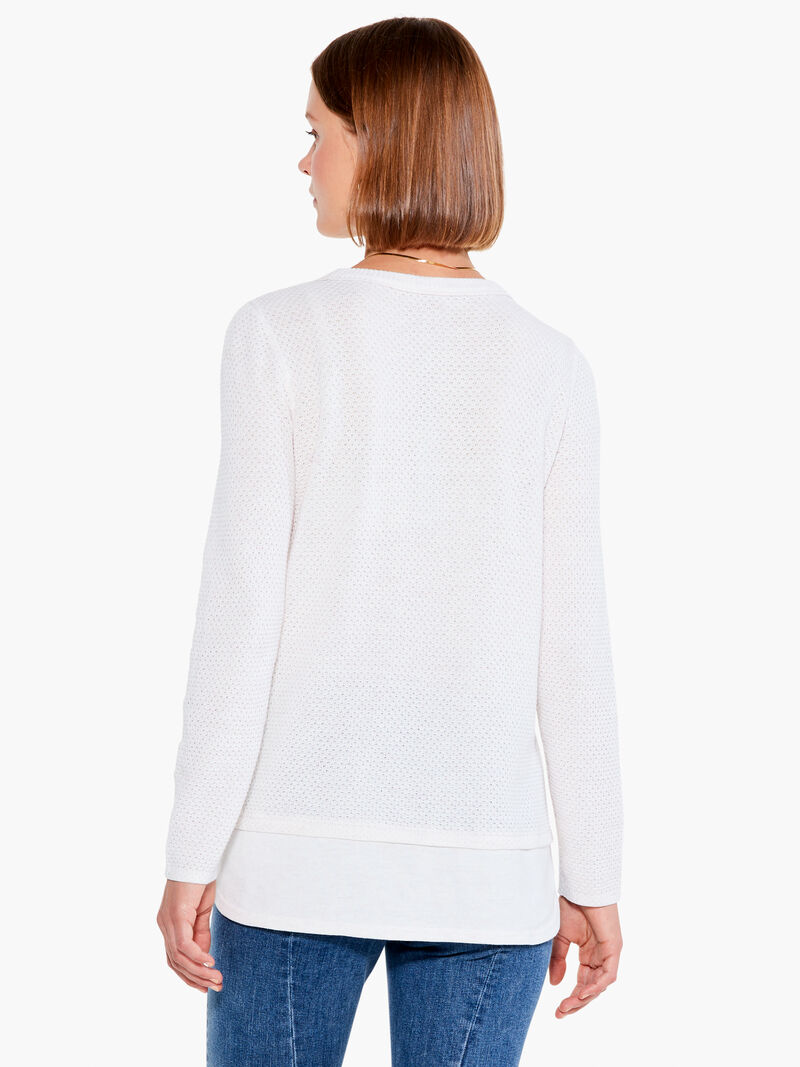 Woman Wears Waffle Vital Crew Neck Sweater image number 2