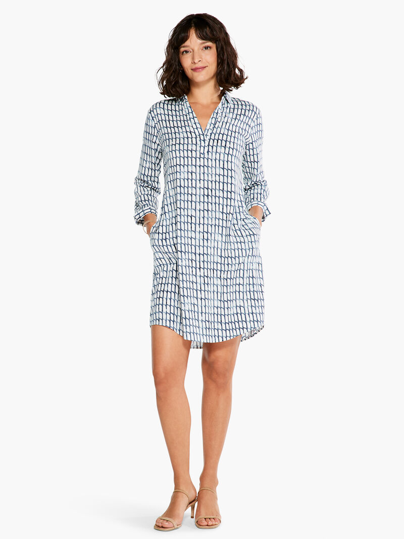 Woman Wears Lattice Live In Dress image number 3