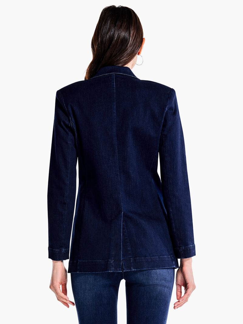 Woman Wears Soft As Butter Denim Blazer image number 3