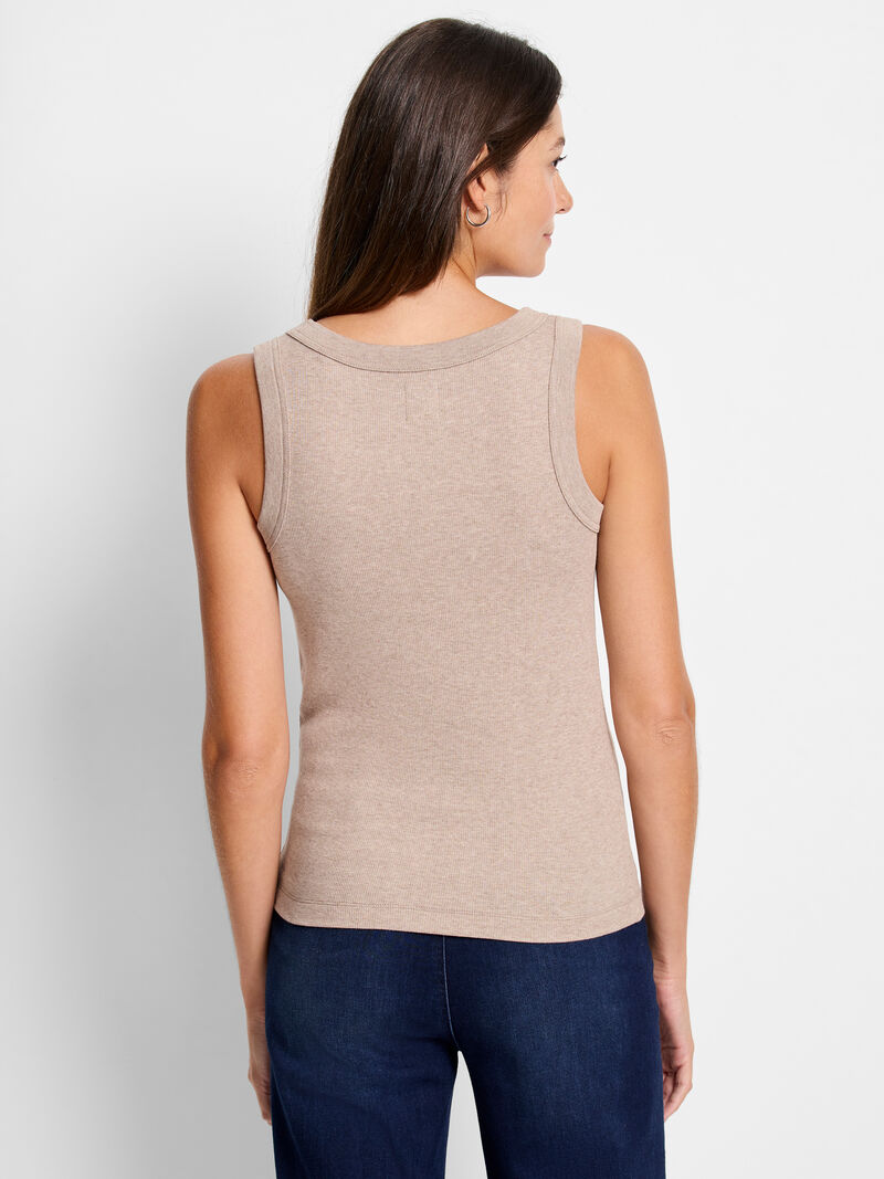 Woman Wears Perfect Knit Rib Scoop Tank image number 3