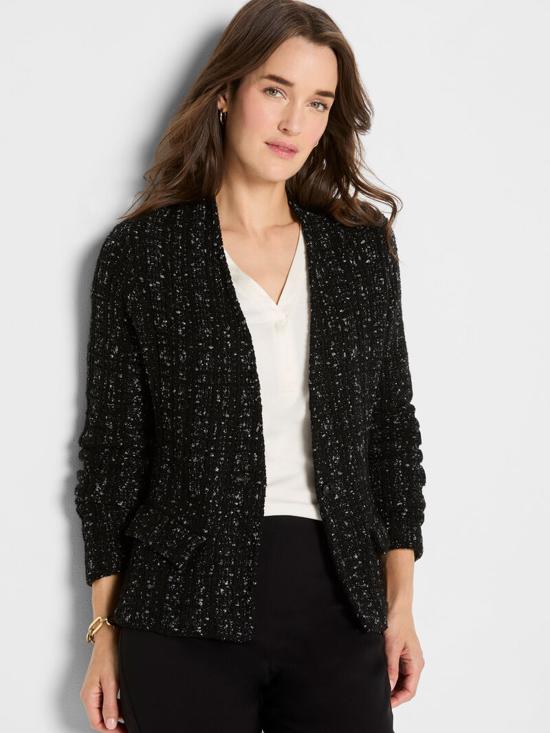 Metallic Grid Knit Jacket