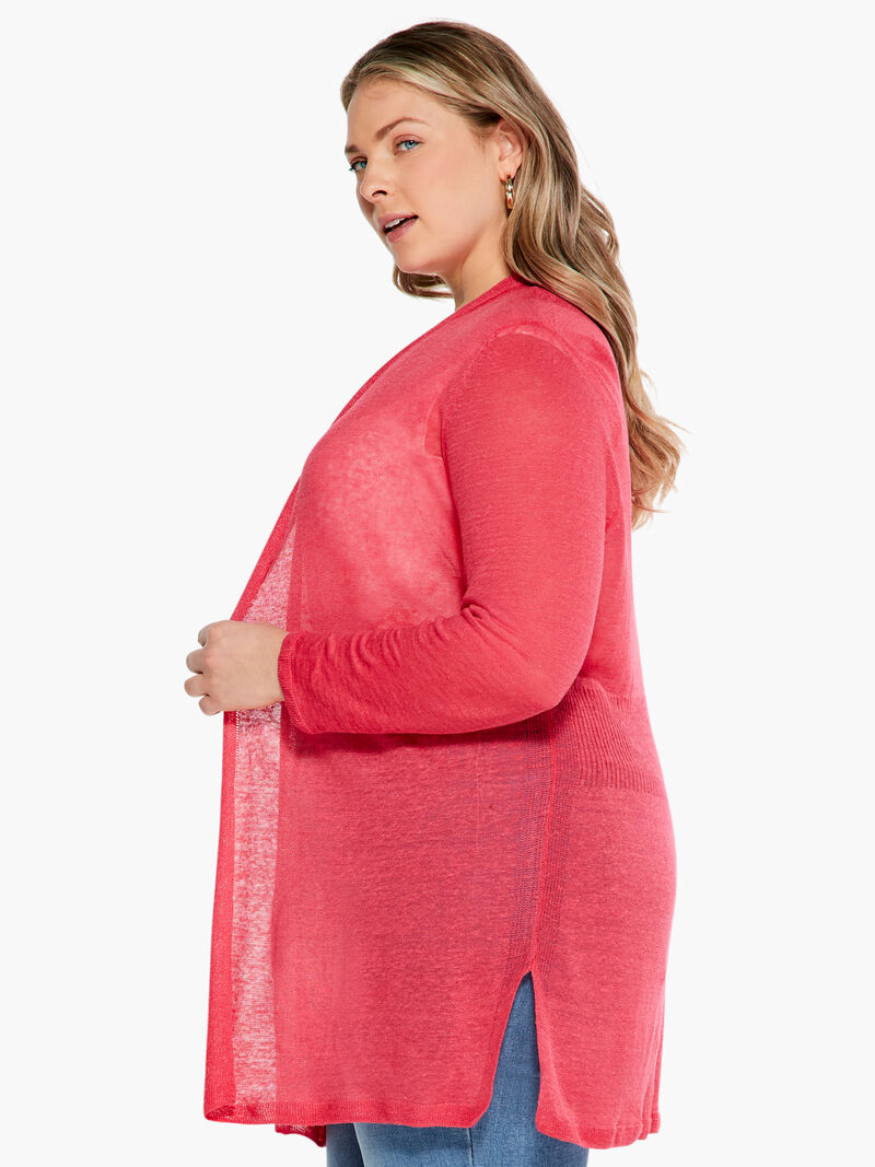 Woman Wears Lightweight Long Back of the Chair Cardigan image number 1