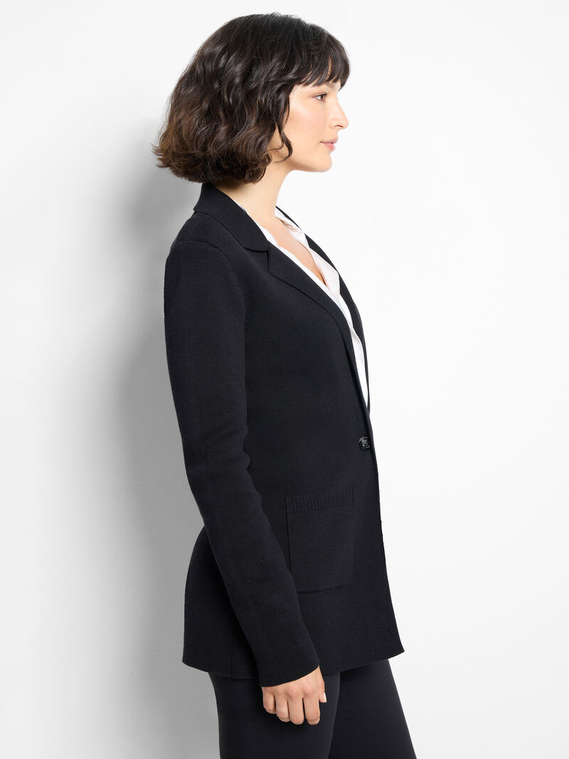Woman Wears Elegant Knit Blazer image number 2