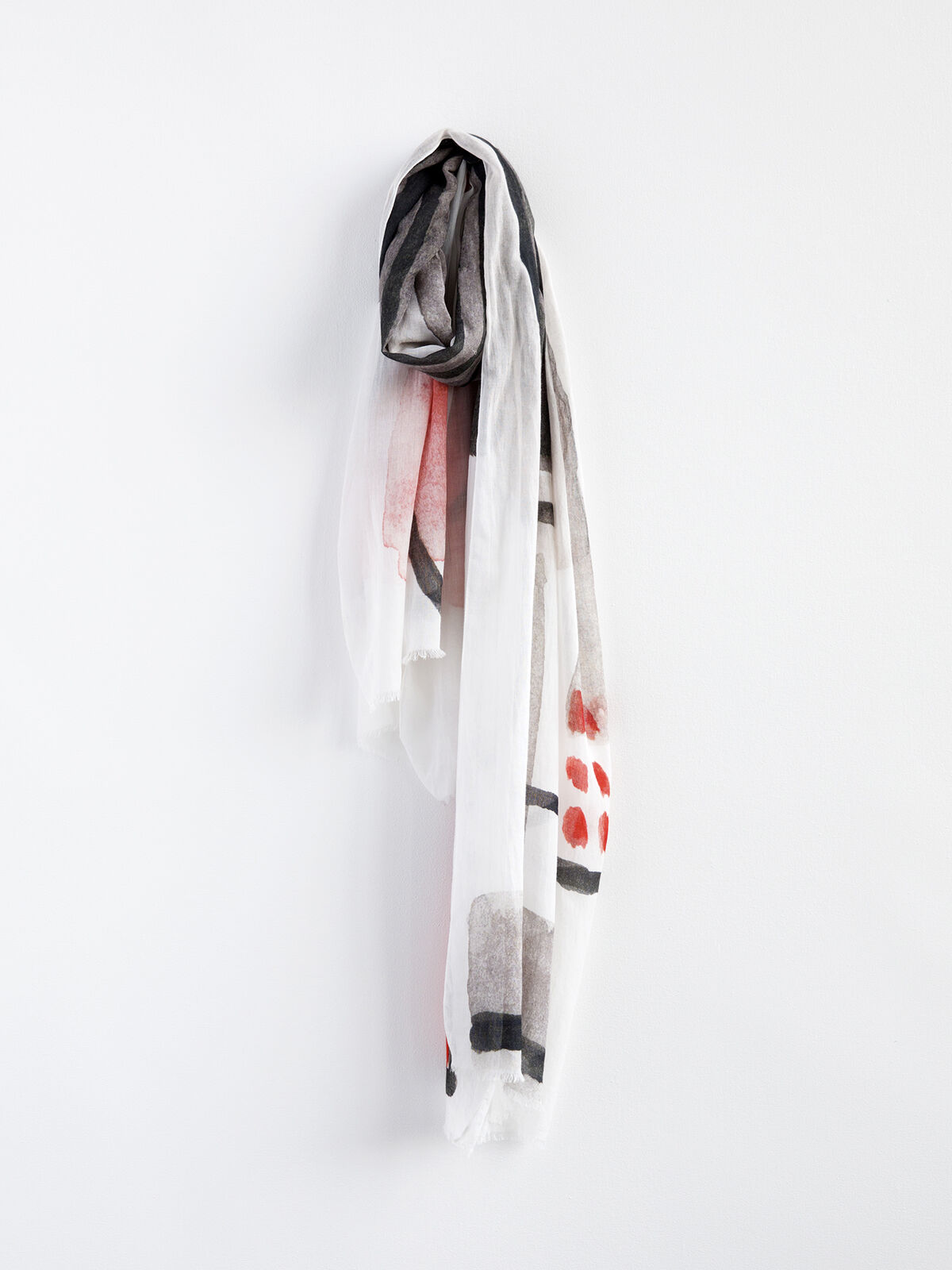 DEBBIE MARTIN MONOCHROME ABSTRACT SCARF