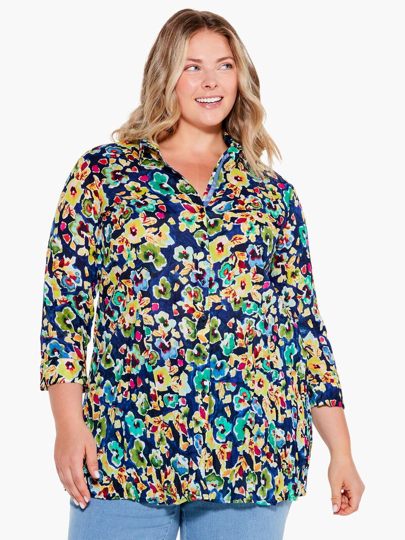 Bold Blossoms Crinkle Shirt