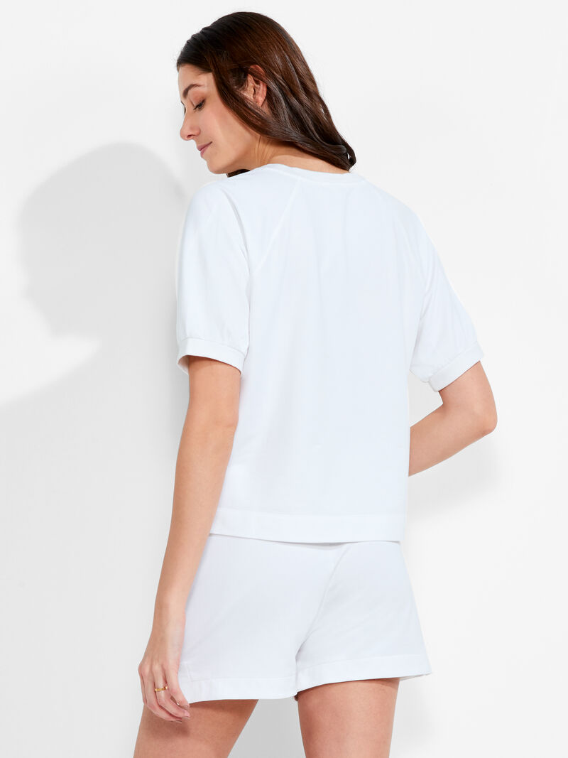 Woman Wears NZT Short Sleeve Round Neck French Terry Top image number 2