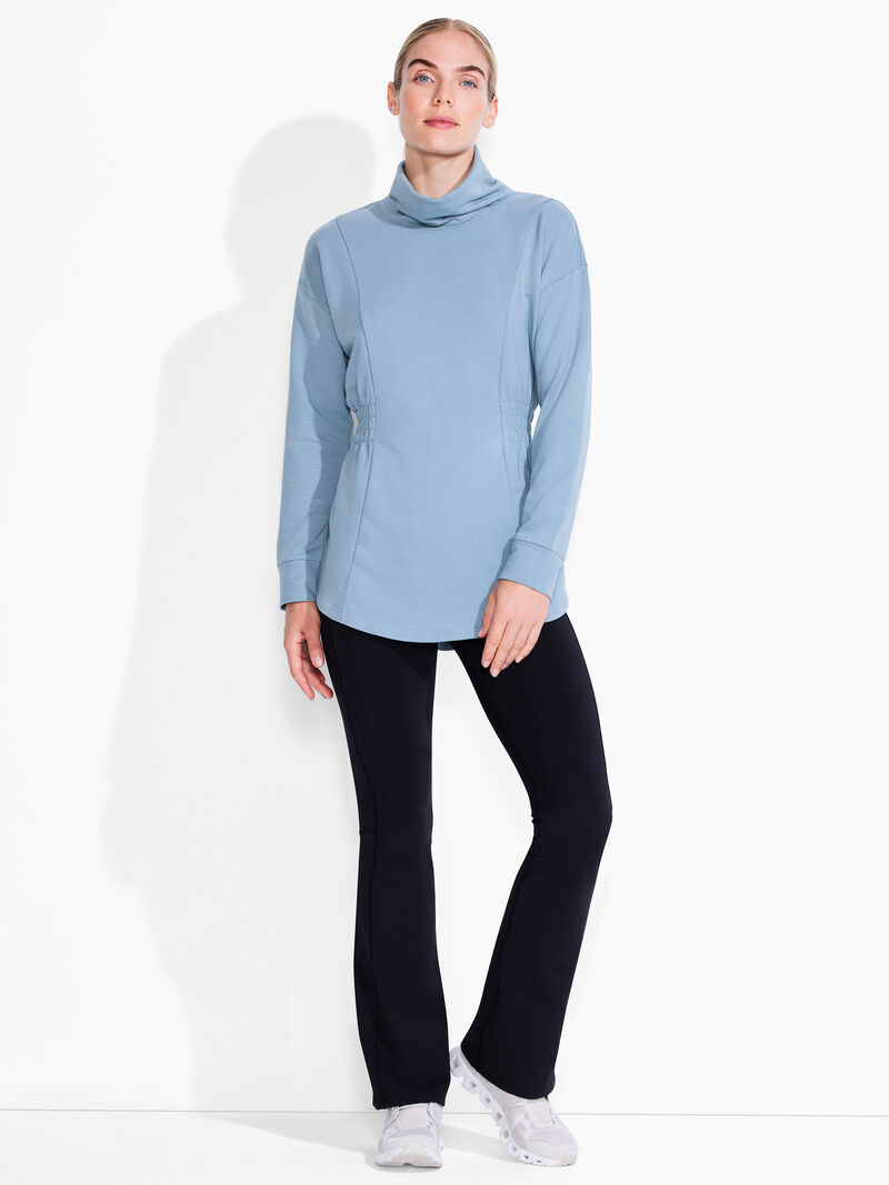 Woman Wears Brushed Terry Ruched Tunic image number 3