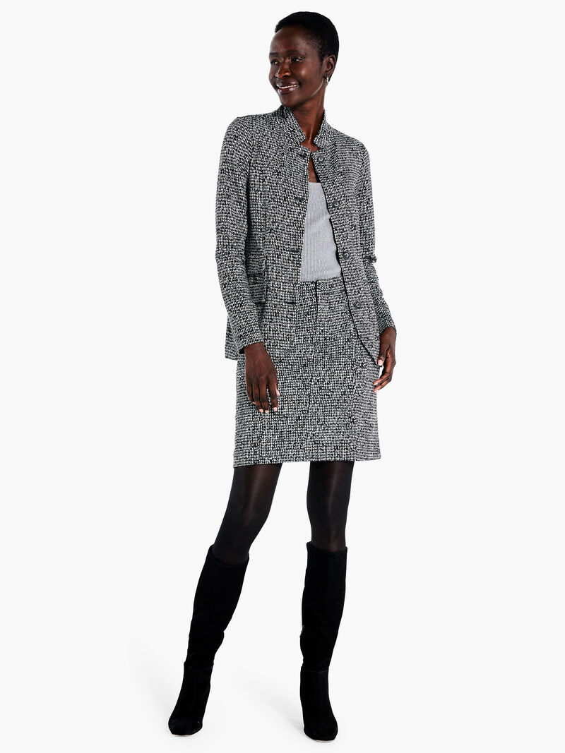 Woman Wears Etched Tweed Jacket image number 3