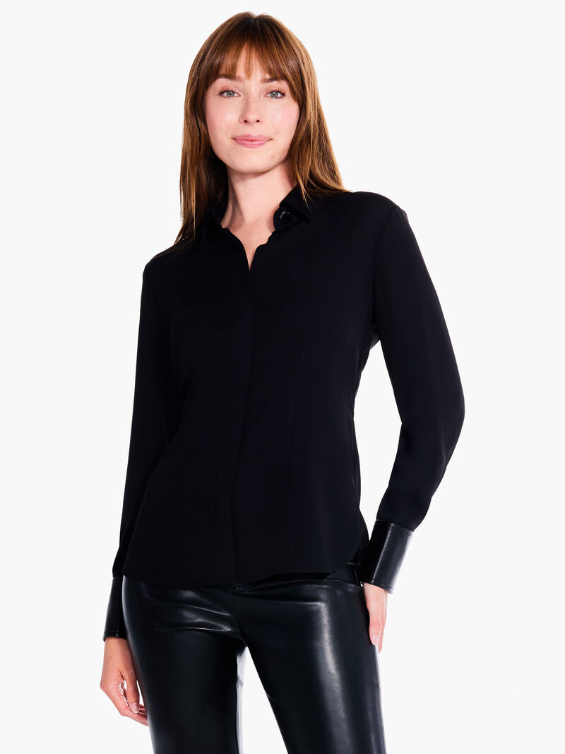 Woman Wears Trimmed Up Shirt image number 0