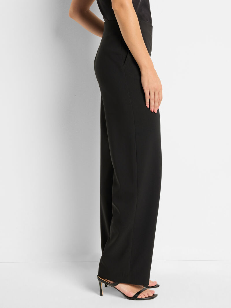 Woman Wears 31" Stretch Knit Suiting Lenox Wide-Leg Pant image number 3