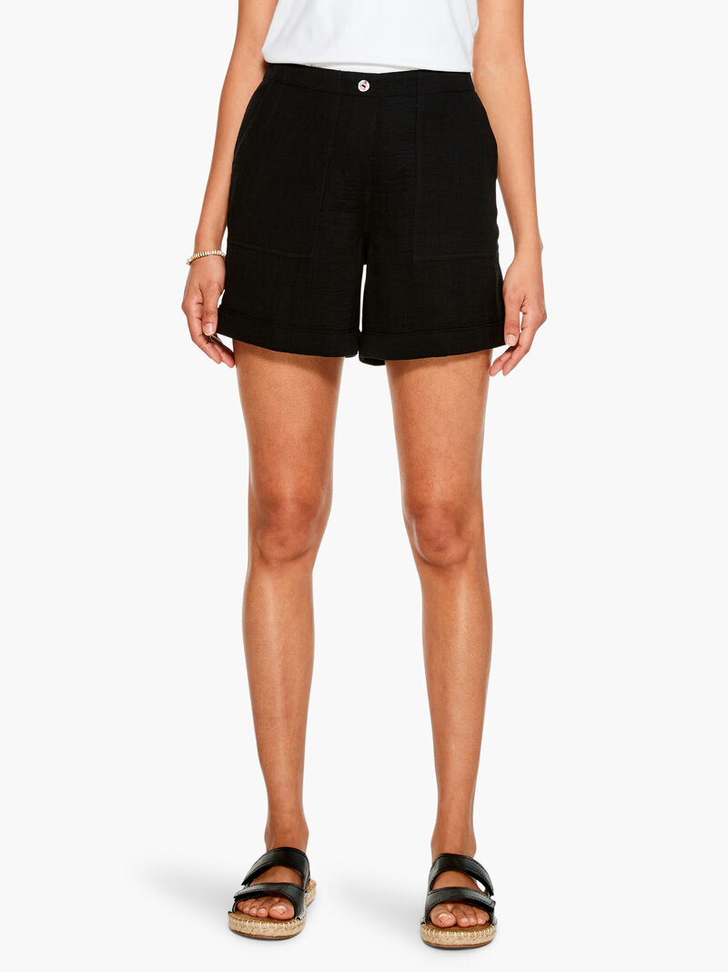 Woman Wears 5" Double Gauze Short image number 0