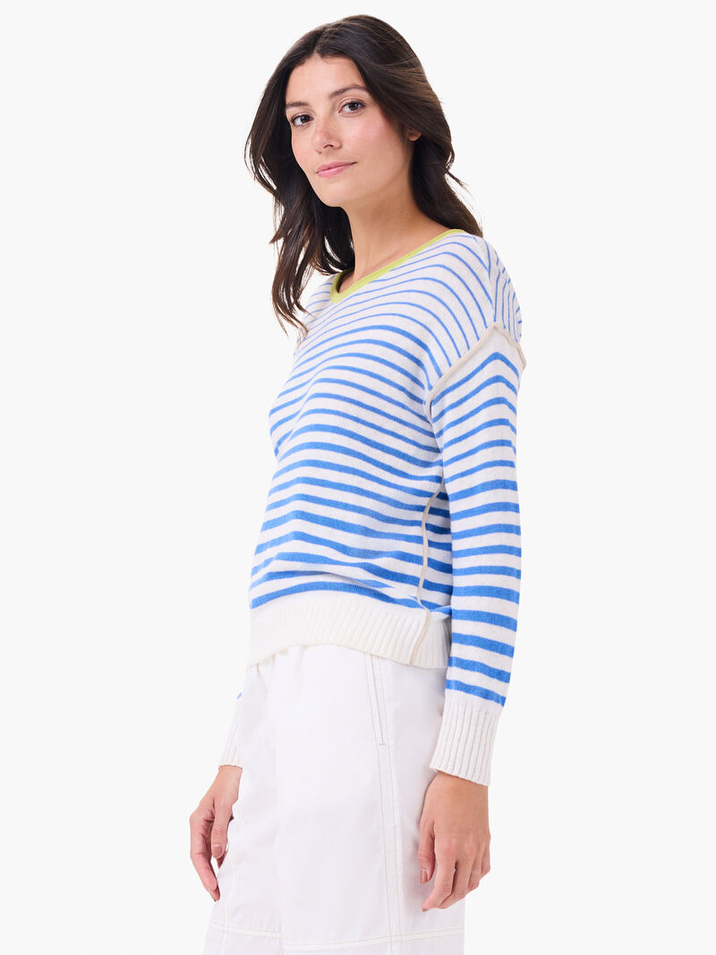 Woman Wears Striped Up Supersoft Sweater image number 2