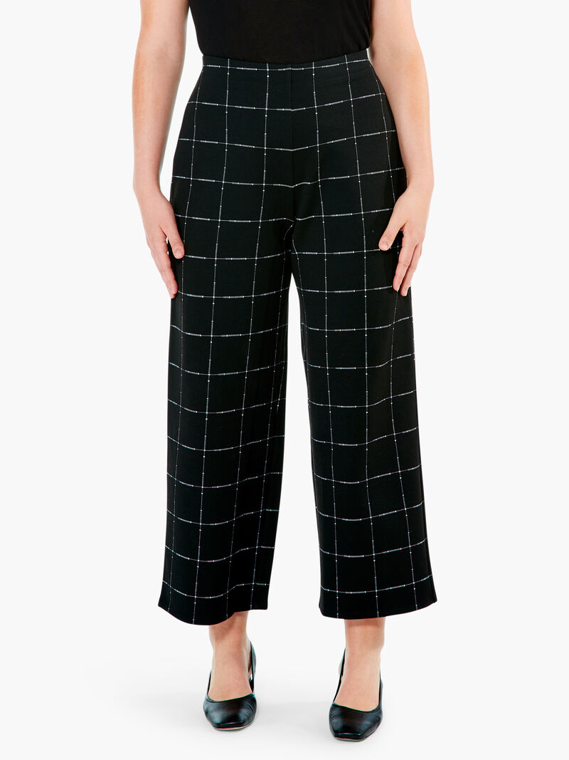 Woman Wears Etched Plaid Wide Leg Pant image number 0