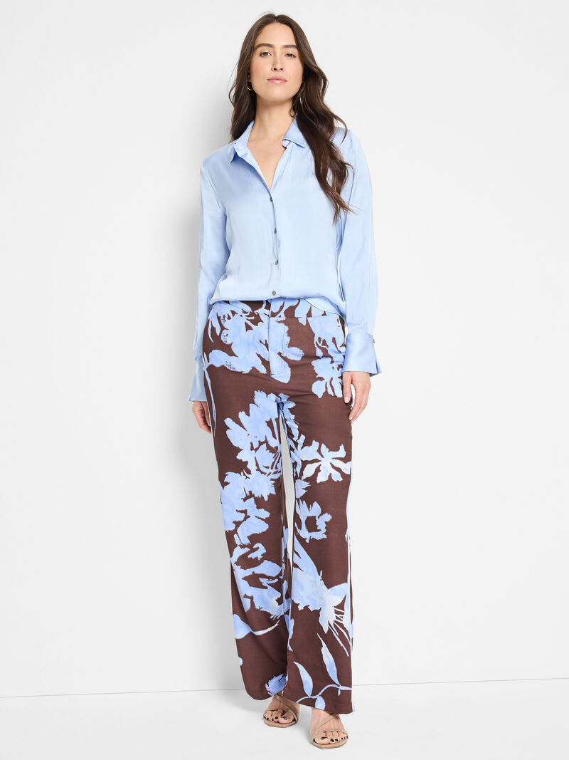Woman Wears 31" Cloud Blossom Eliot Wide Leg Pant image number 2