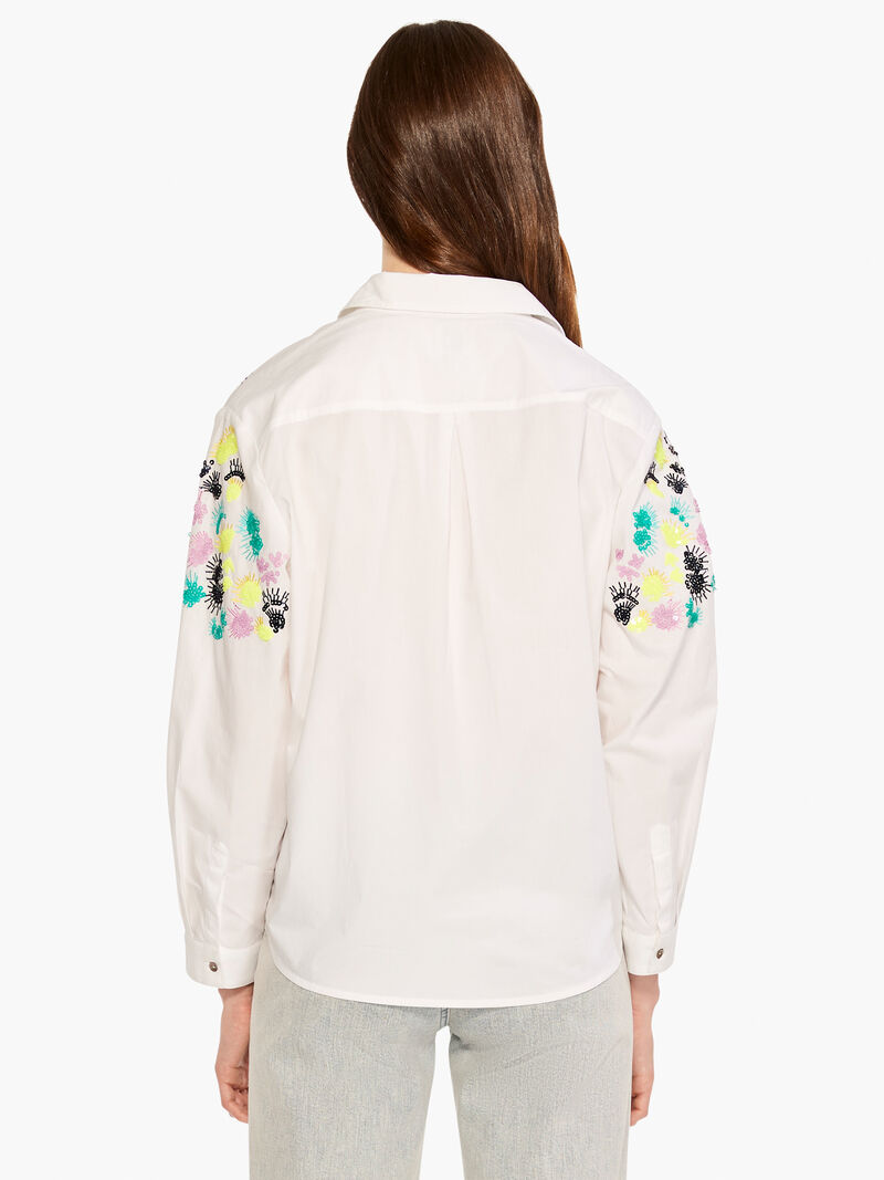Woman Wears Placed Petals Shirt image number 2