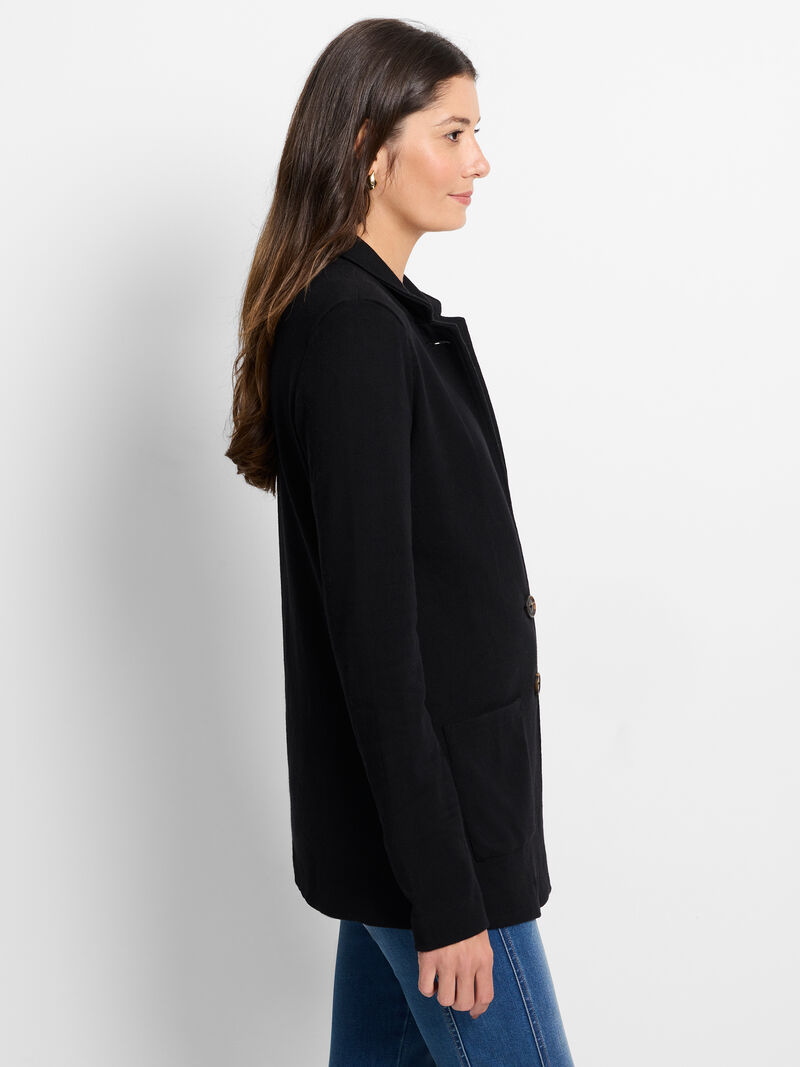 Woman Wears Sharp Knit Blazer image number 2
