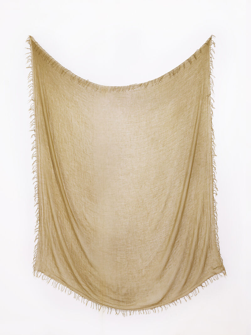 Woman Wears Chan Luu Solid Scarf With Fringe Edges image number 1