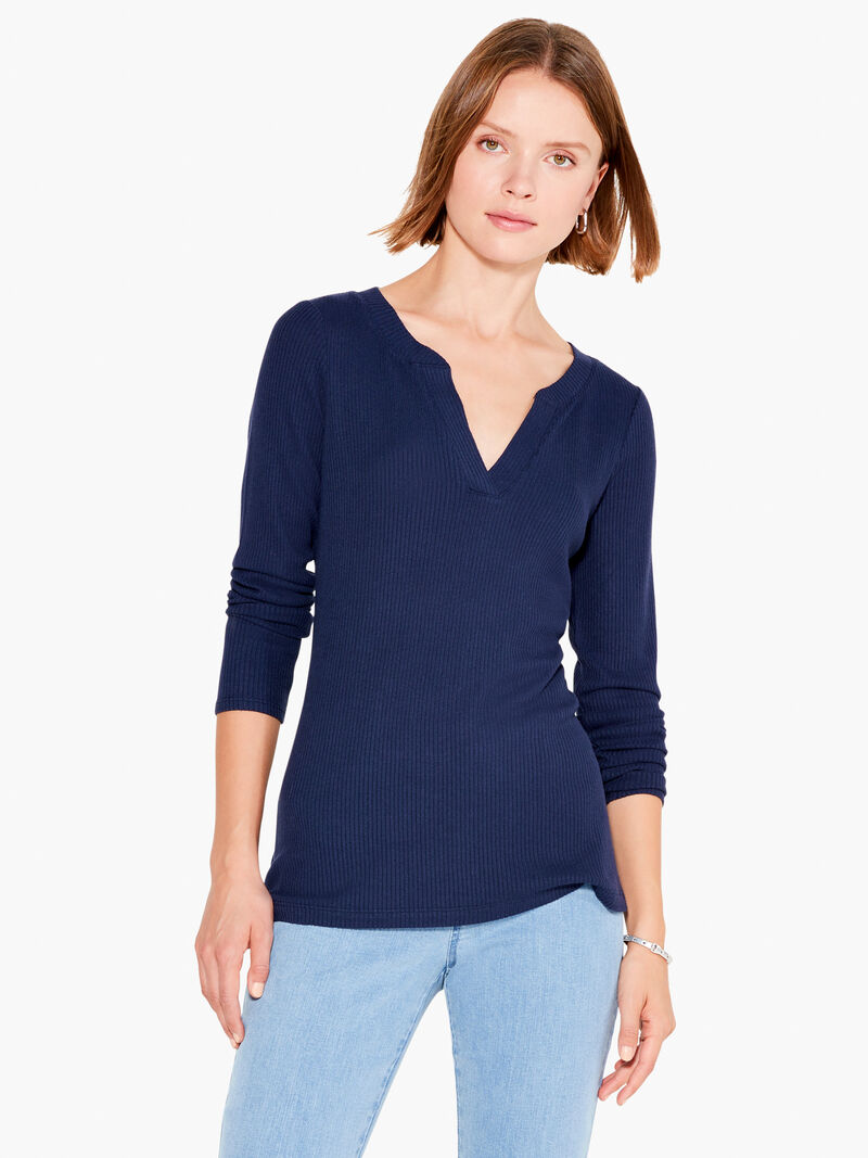 Woman Wears Split Neck Tradewinds Top image number 0