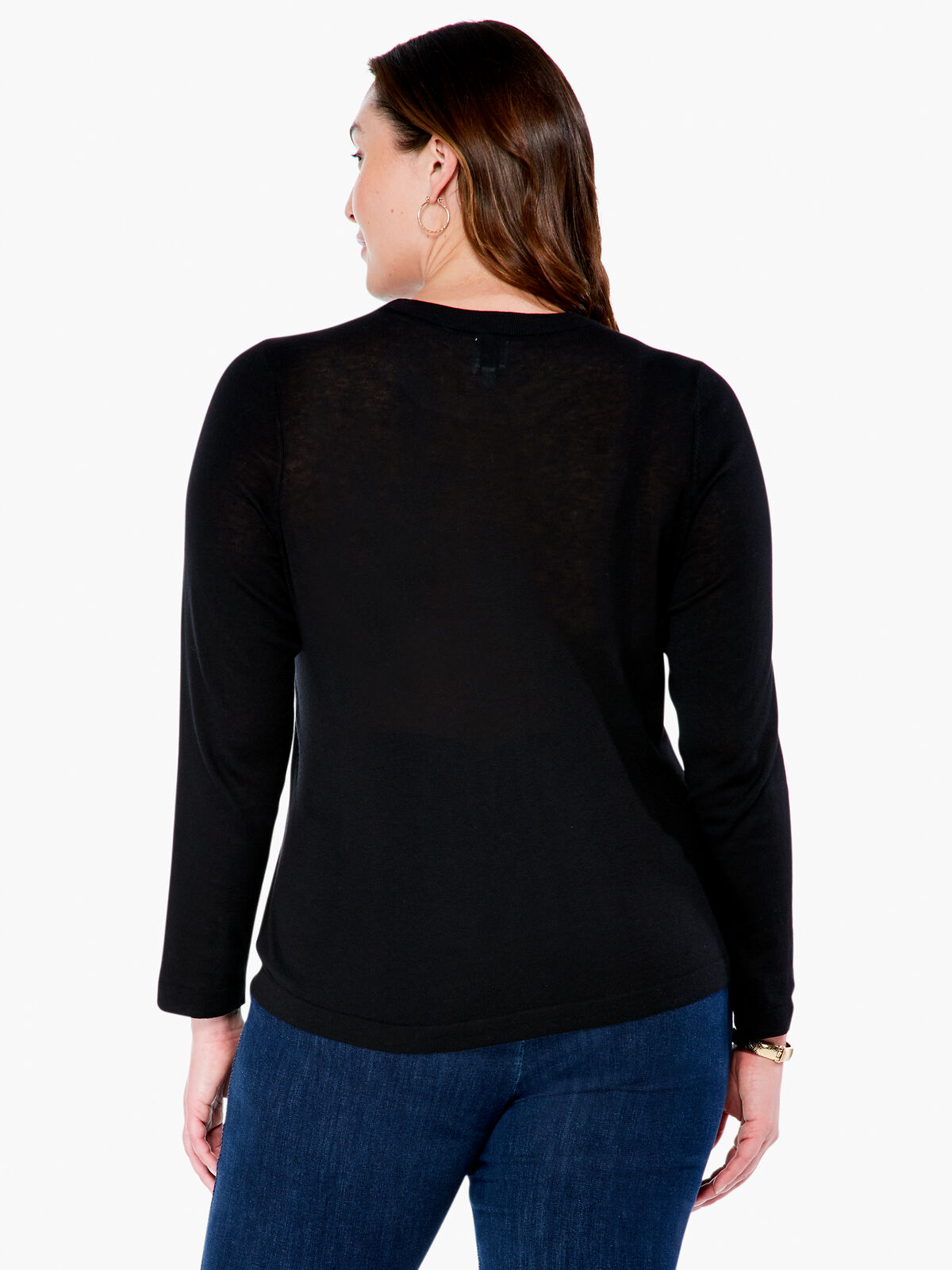 Crew Neck Long Sleeve Sweater Tee