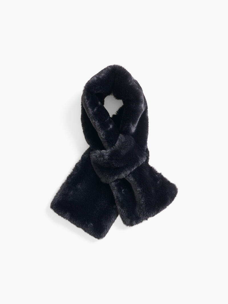 Woman Wears Amato - Big Short Hair Faux Fur Scarf image number 0