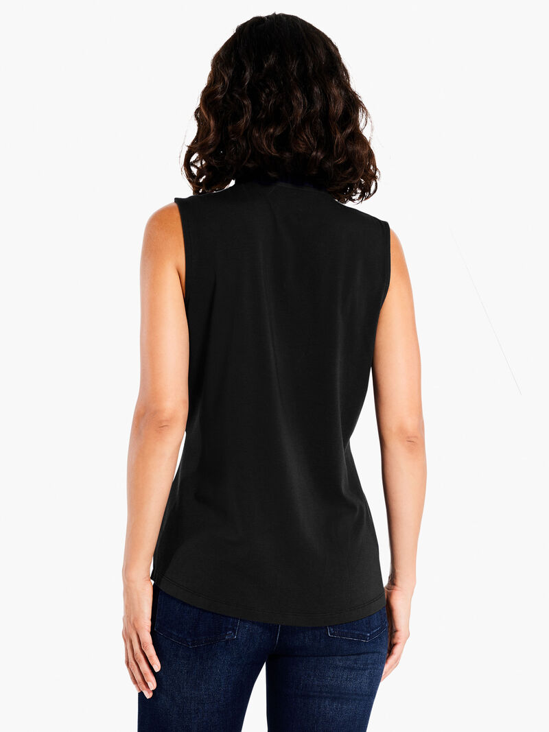 Woman Wears Ruffled Around Tank image number 2