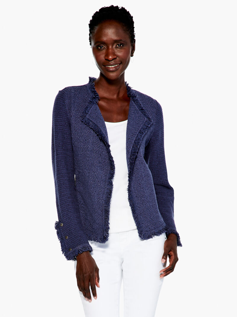 Fringe Mix Knit Jacket