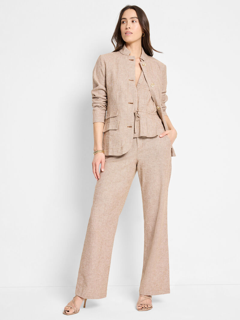 Woman Wears Linen Cotton Cinch Vest image number 3