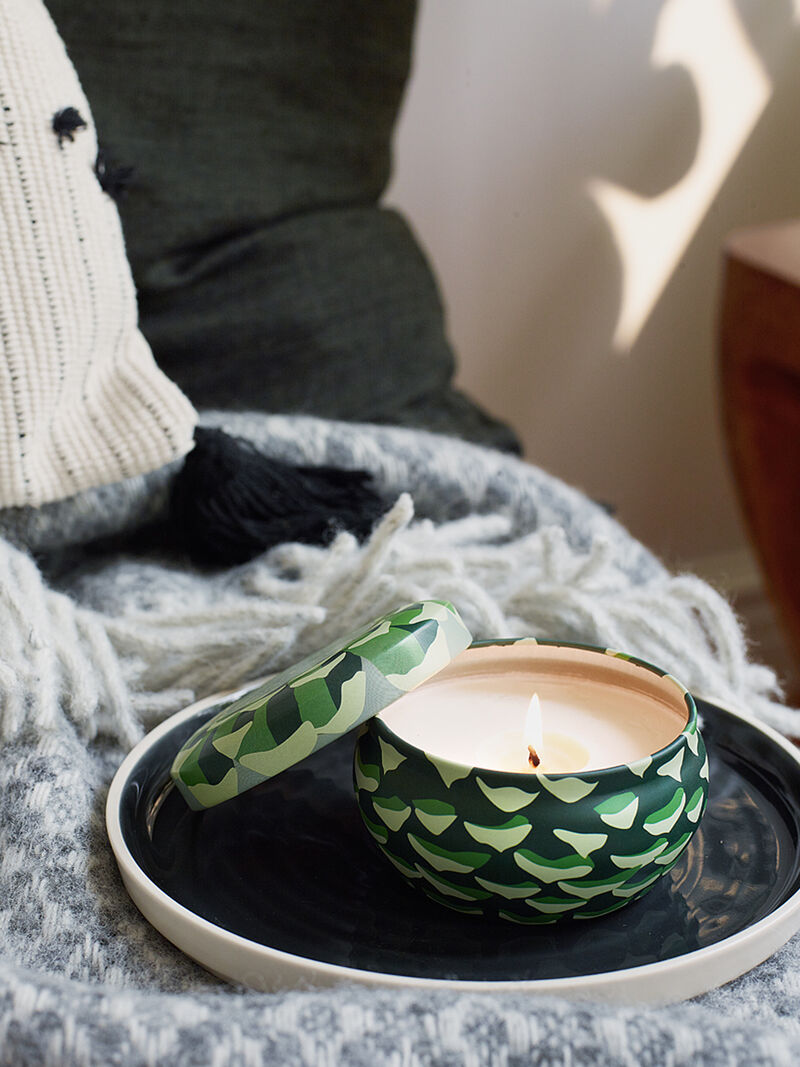 Woman Wears SP Factory - Roland Pine 6 Oz Large Tin Soy Candle image number 0