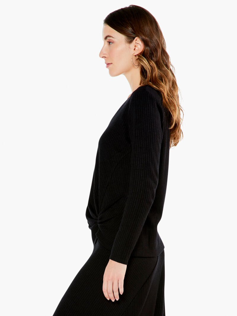 Woman Wears Cozy Rib Twist Top image number 1