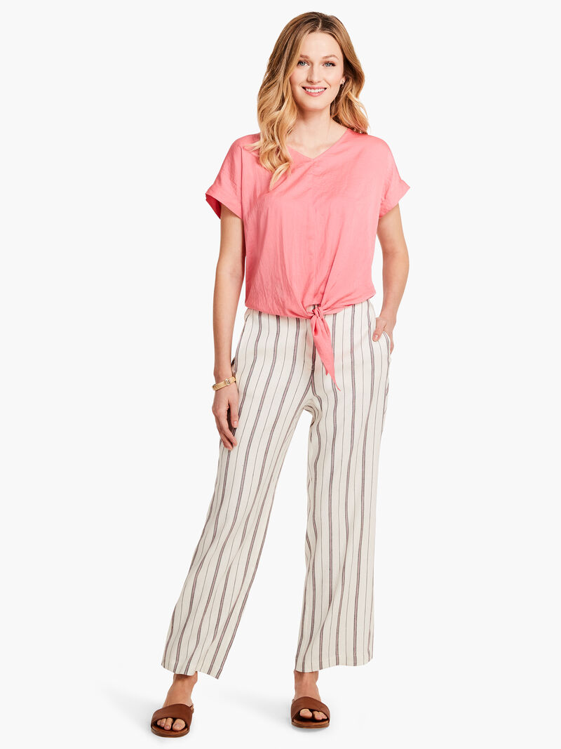Woman Wears Grapefruit Stripe Pant image number 0