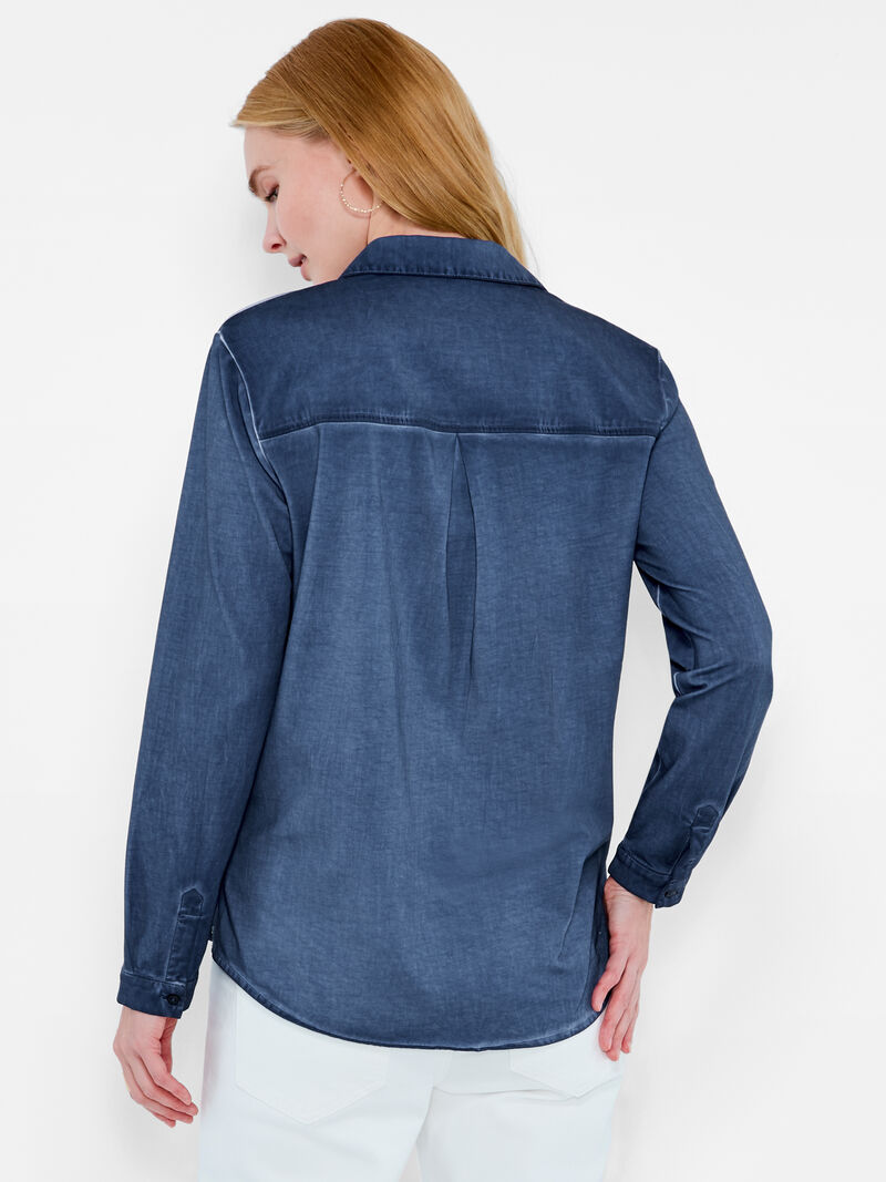 Woman Wears NZT Long Sleeve Angled Pocket Shirt image number 2