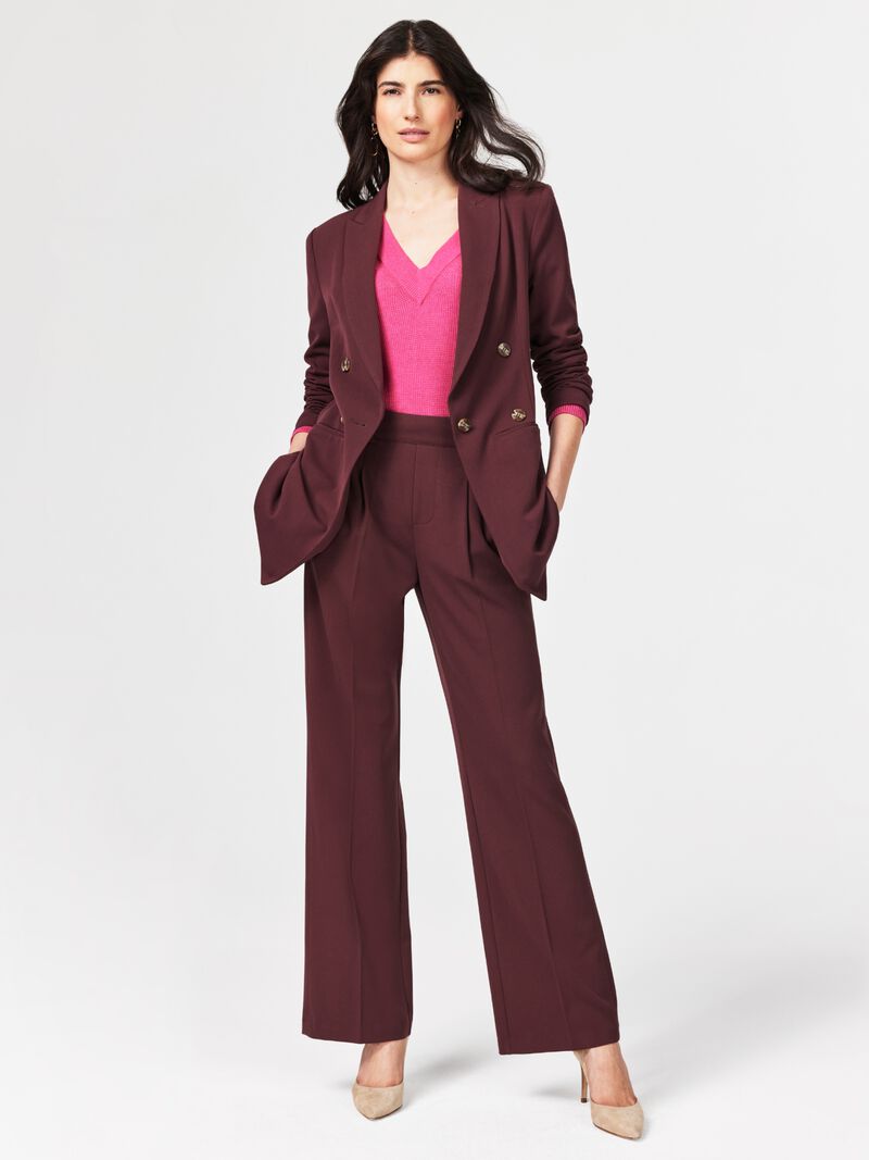 Woman Wears 31" The Avenue Wide Leg Pleated Pant image number 1