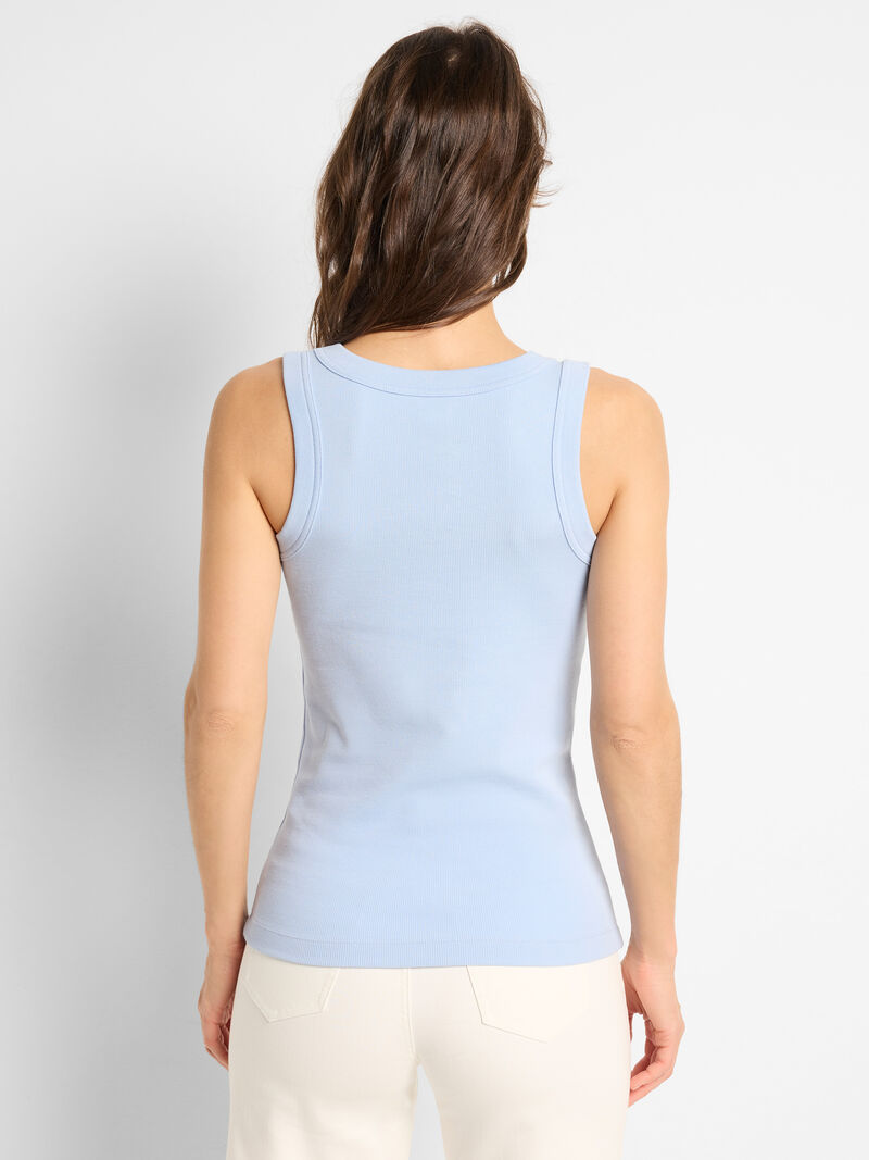 Woman Wears Perfect Knit Rib Scoop Tank image number 3