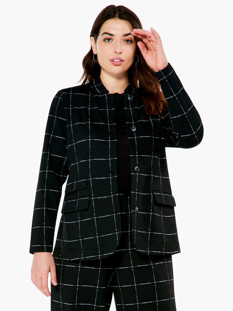Woman Wears Etched Plaid Jacket image number 0
