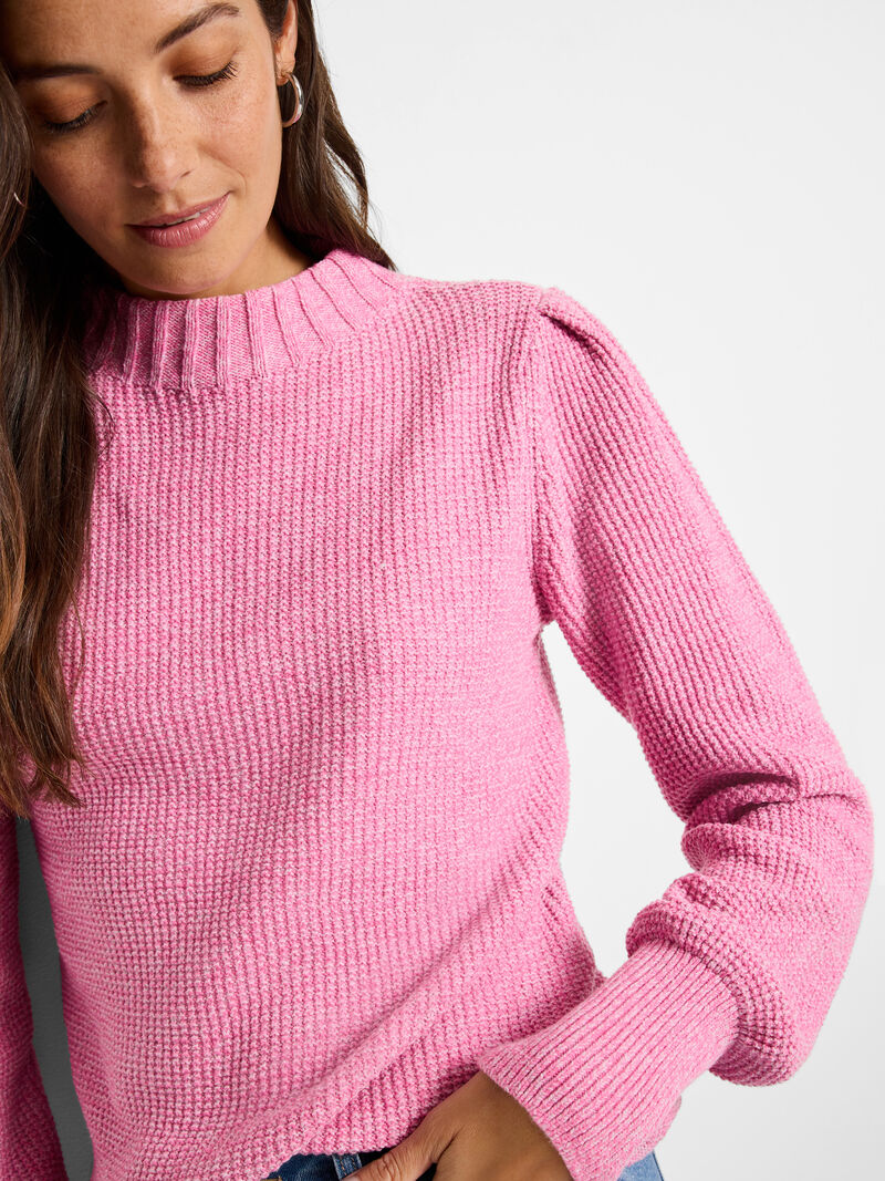 Woman Wears Waffle Stitch Sweater image number 0
