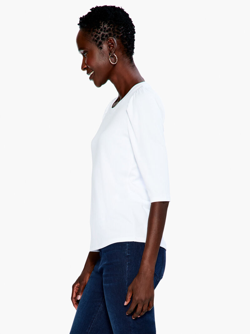 Drapey Rib Puff Sleeve Tee