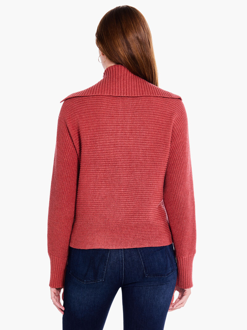 Woman Wears Drape Collar Shaker Sweater image number 2