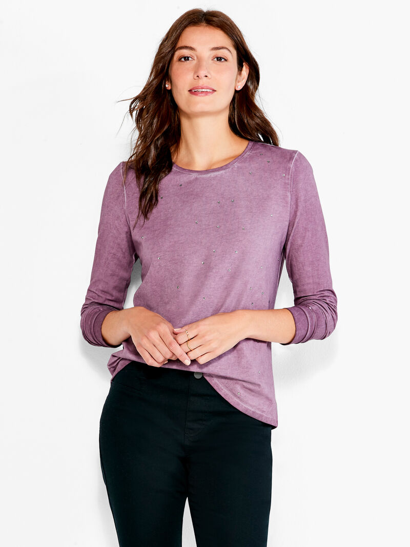 Woman Wears NZT Long Sleeve Crew Sparkle Tee image number 0