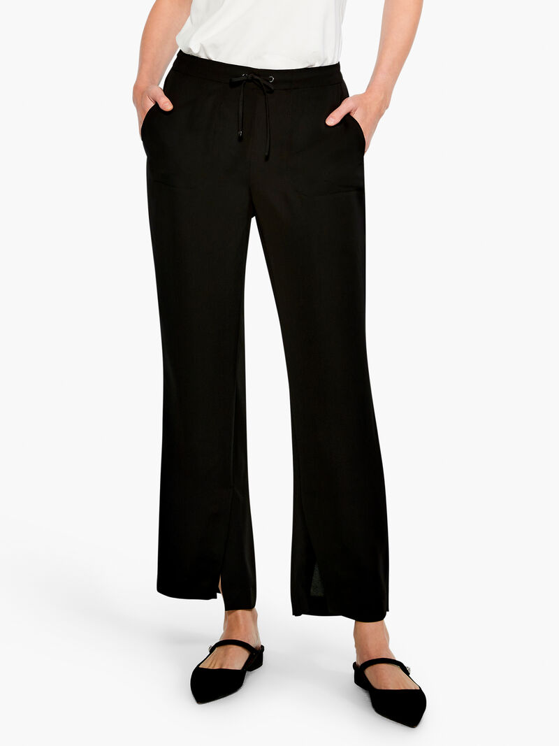 
                    Matte Satin Split Leg Pant