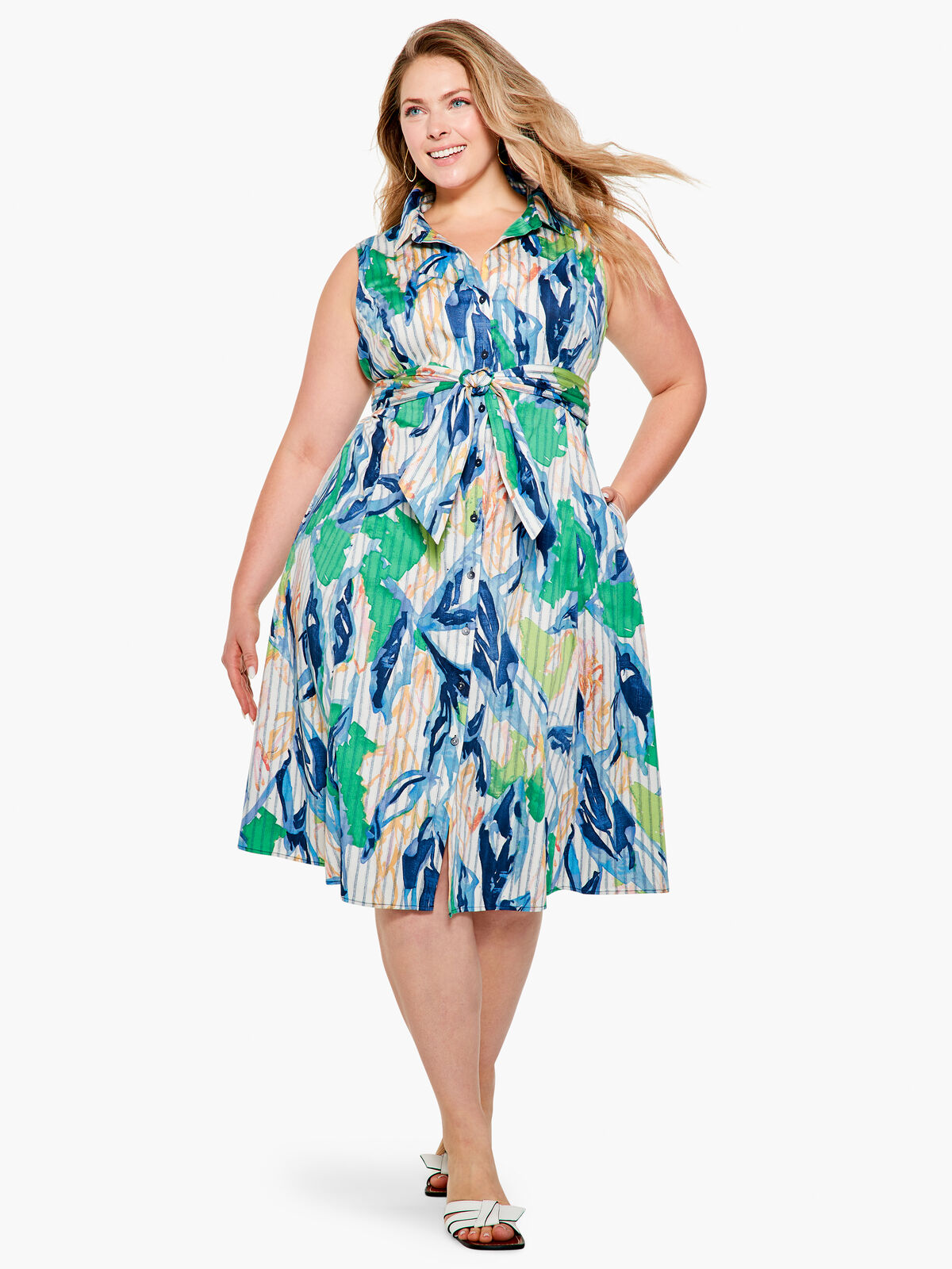 Scribble Vines Shirt Dress