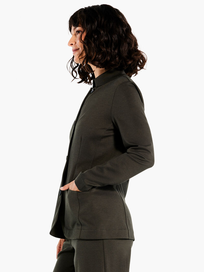 Woman Wears Drapey Ponte Blazer image number 2