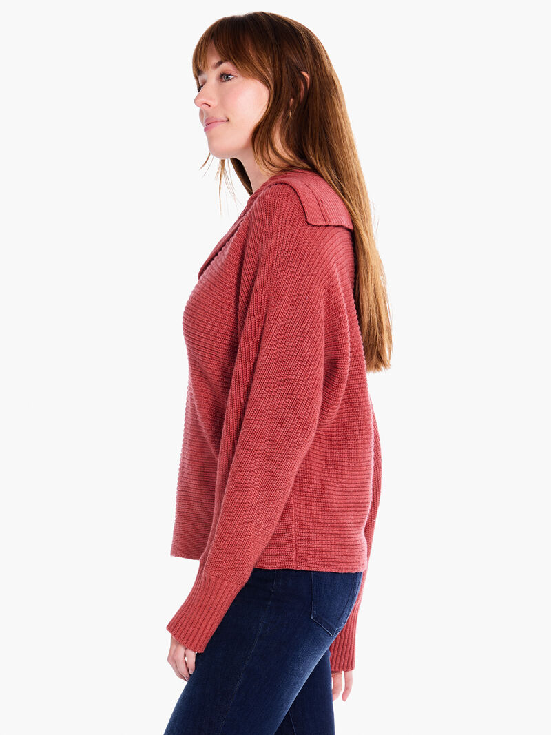 Woman Wears Drape Collar Shaker Sweater image number 1