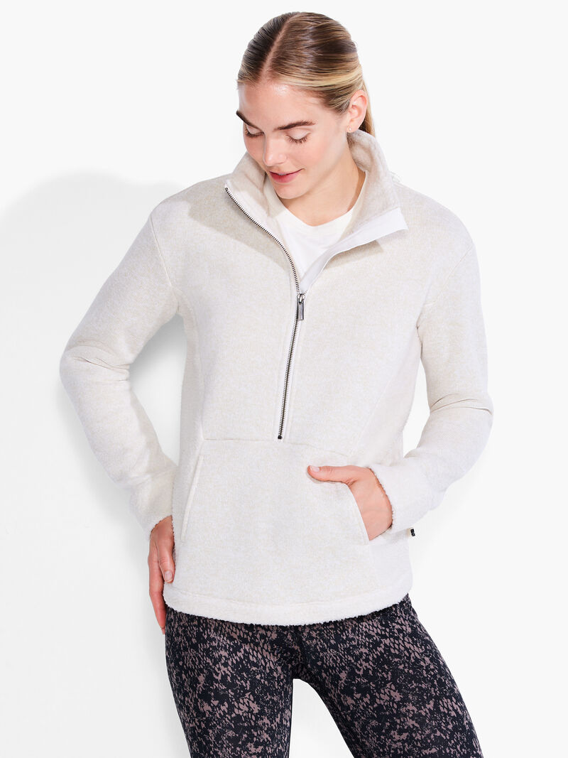 Woman Wears Fleece Knit Half Zip image number 3