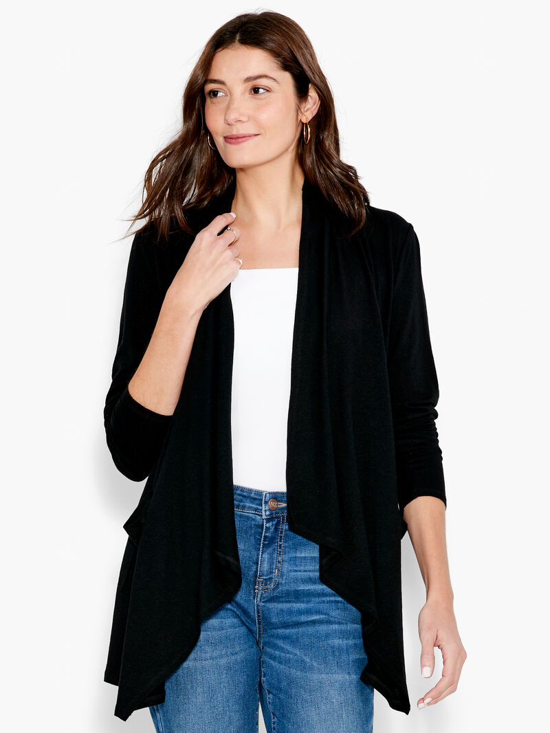 Woman Wears NZT Long Sleeve Drape Cardigan image number 0