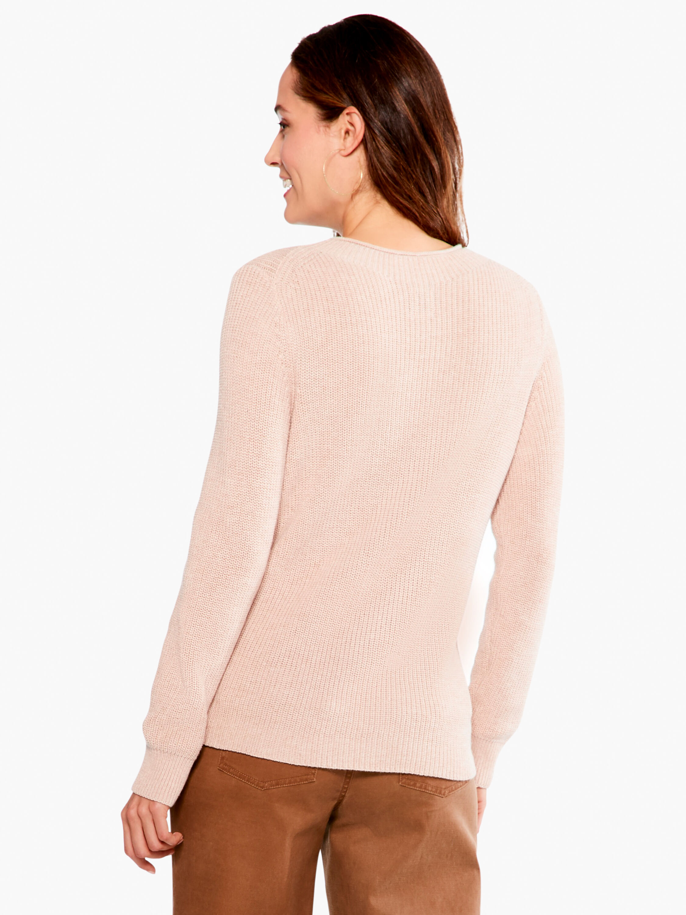 Cotton shaker knit sweater top