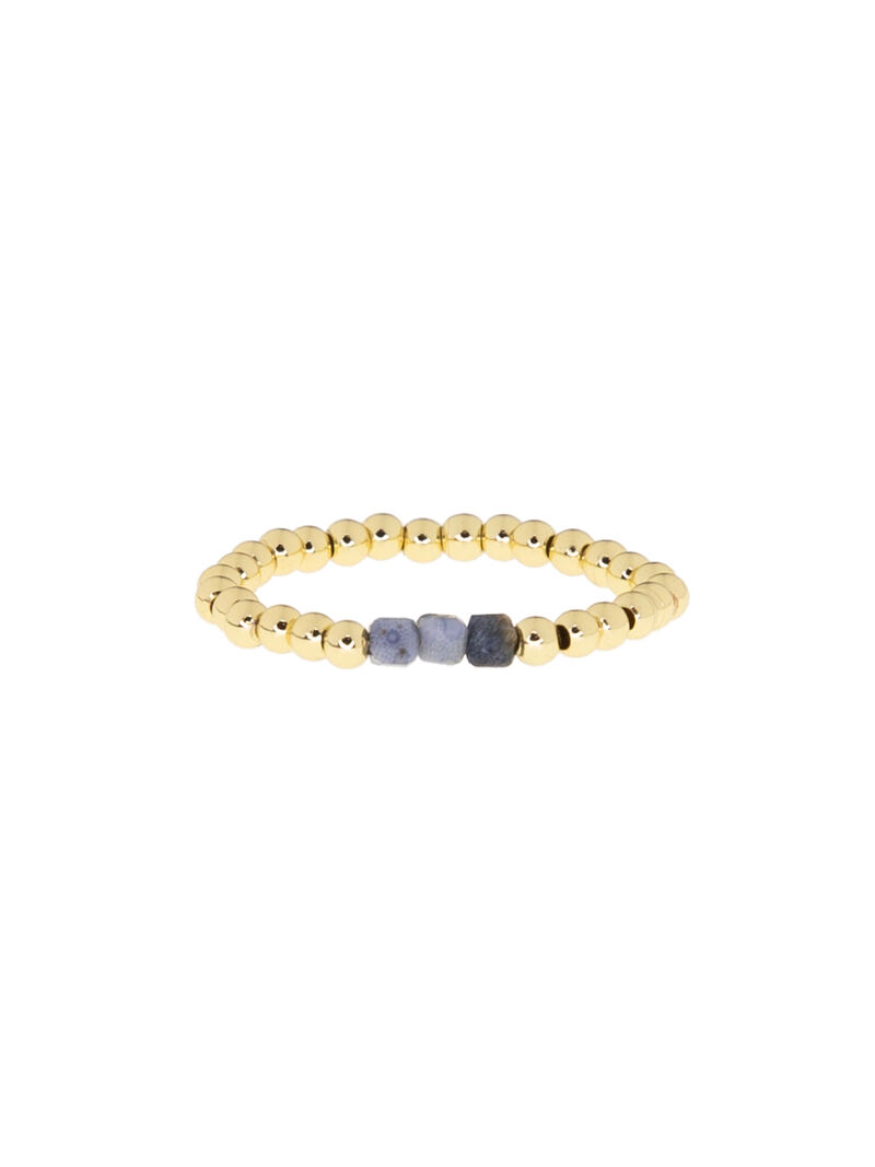 Woman Wears Marlyn Schiff -  Glass Bead Stretch Ring image number 0