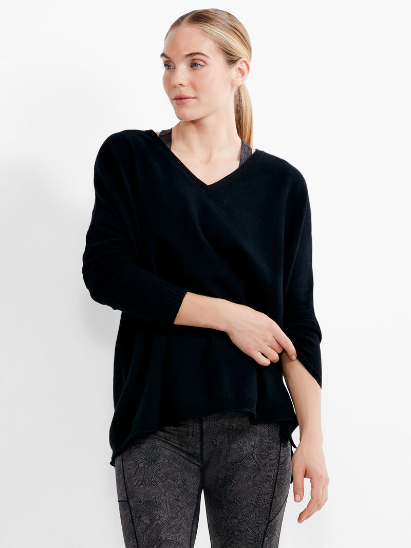 Woman Wears Cool Down Side Slit Sweater image number 0